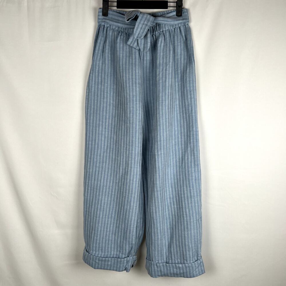 Mara Hoffman Swim Woman size M Sasha Wide Leg Stripe Pants Organic Linen/Cotton